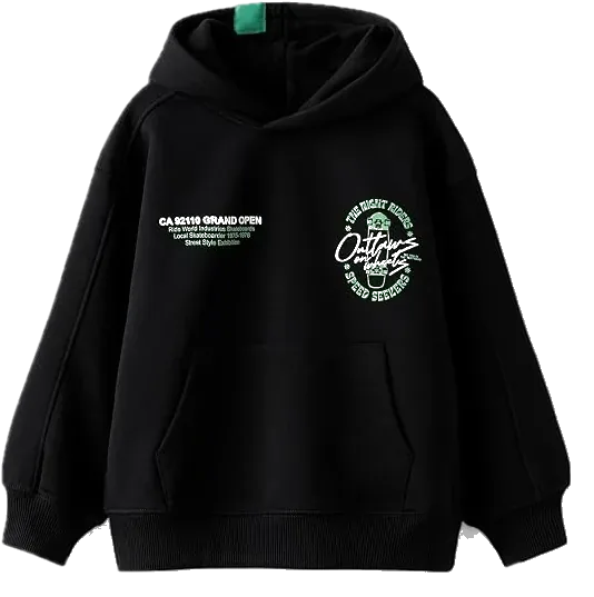 Black print hoodie