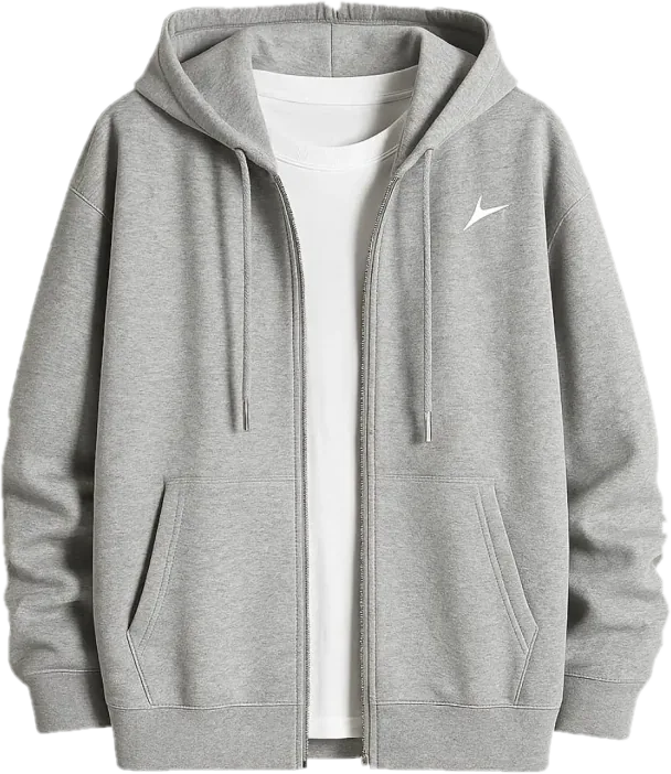 Grey zip hoodie